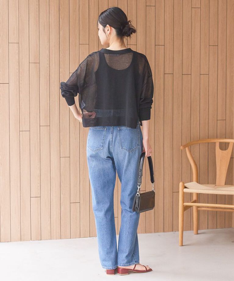 AMERICAN HOLIC「ウォッシャブルショート丈シアーカーディガン」|カーディガン|