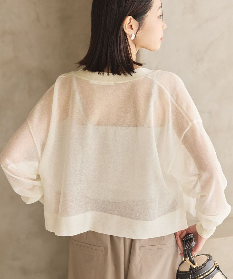 AMERICAN HOLIC「ウォッシャブルショート丈シアーカーディガン」|カーディガン|
