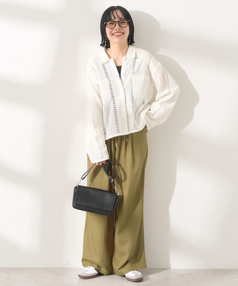AMERICAN HOLIC「接触冷感リネンブレンドタックワイドパンツ」|その他|
