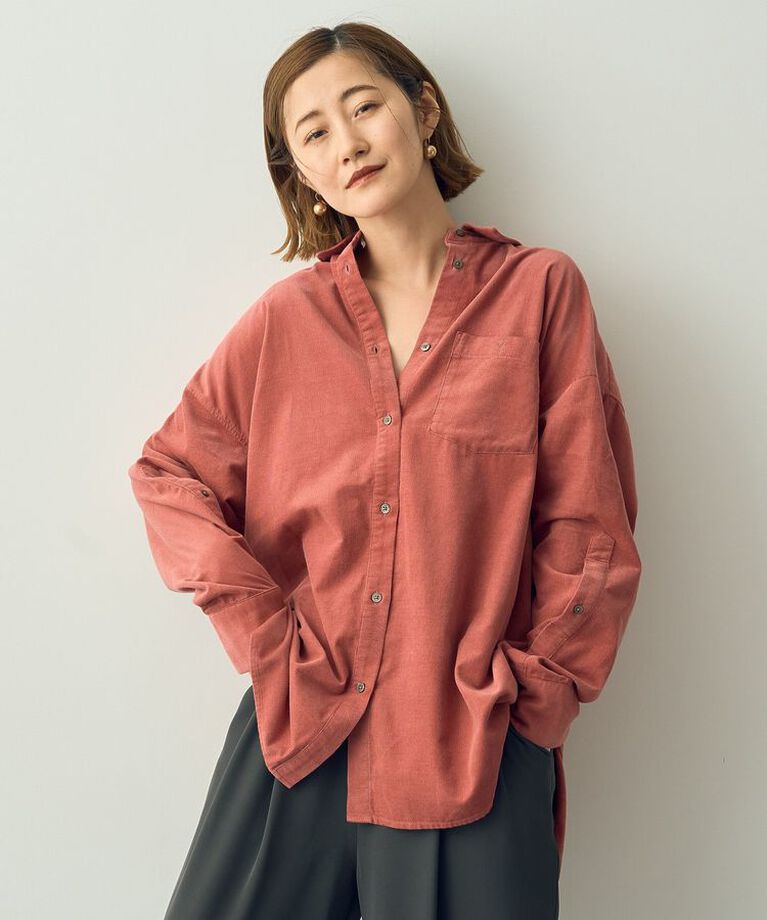 YECCA VECCA「コーデュロイバック釦デザインシャツ」|シャツ・ブラウス|