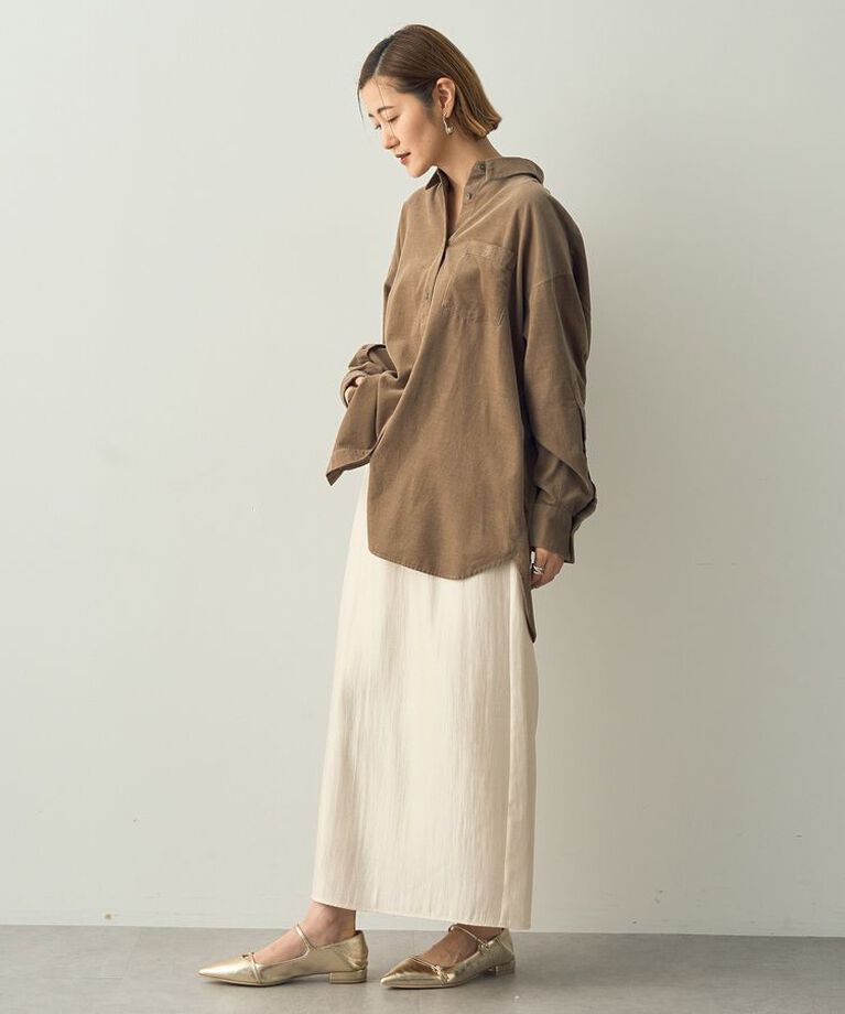 YECCA VECCA「コーデュロイバック釦デザインシャツ」|シャツ・ブラウス|