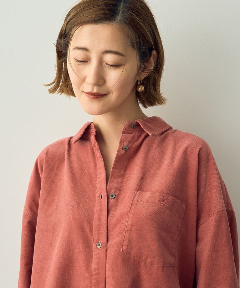 YECCA VECCA「コーデュロイバック釦デザインシャツ」|シャツ・ブラウス|