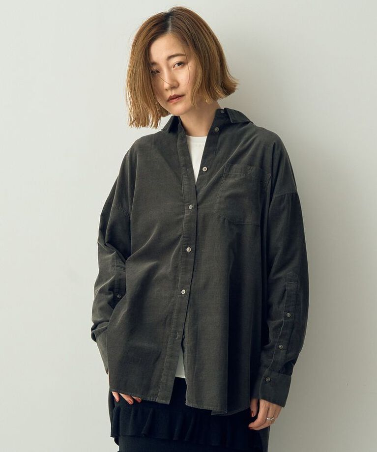 YECCA VECCA「コーデュロイバック釦デザインシャツ」|シャツ・ブラウス|