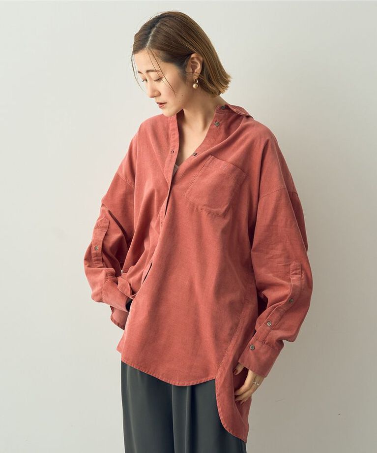 YECCA VECCA「コーデュロイバック釦デザインシャツ」|シャツ・ブラウス|