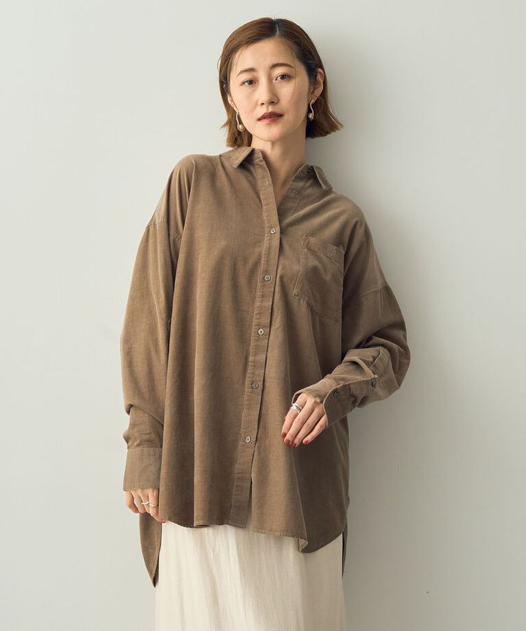 YECCA VECCA「コーデュロイバック釦デザインシャツ」|シャツ・ブラウス|