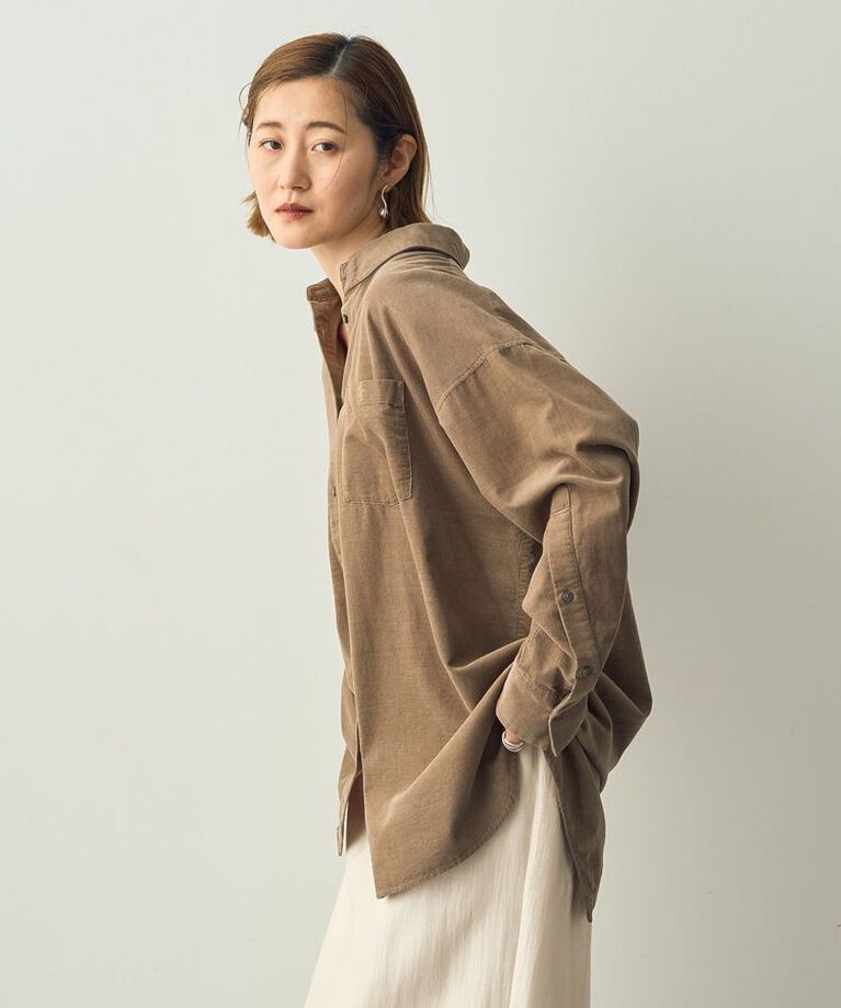 YECCA VECCA「コーデュロイバック釦デザインシャツ」|シャツ・ブラウス|