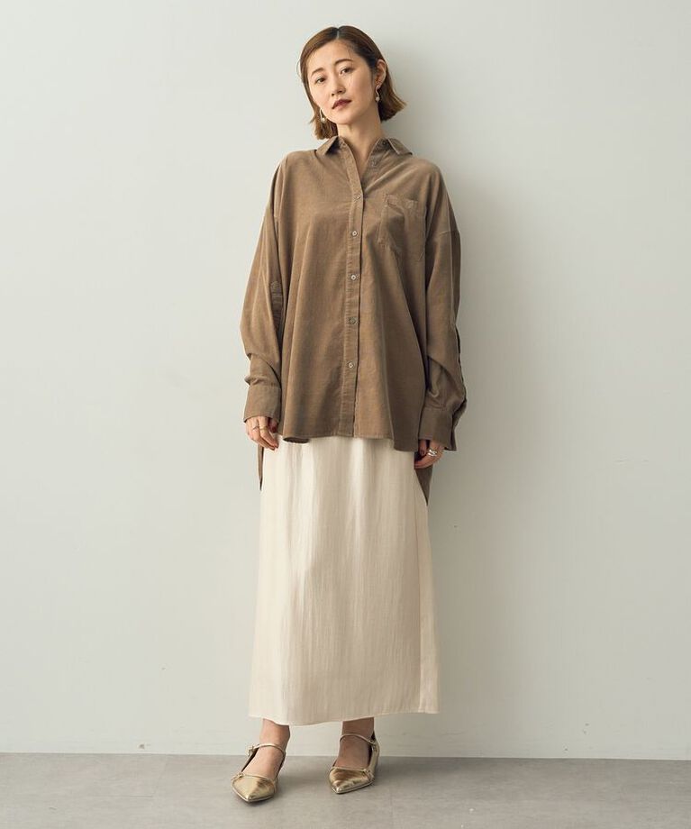 YECCA VECCA「コーデュロイバック釦デザインシャツ」|シャツ・ブラウス|