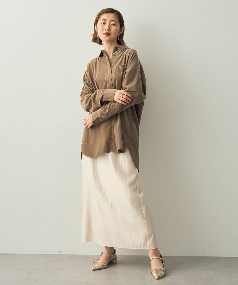 YECCA VECCA「コーデュロイバック釦デザインシャツ」|シャツ・ブラウス|