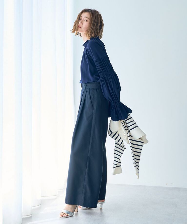 YECCA VECCA「ハイウエストベルトデザインタックワイドパンツ」|その他|
