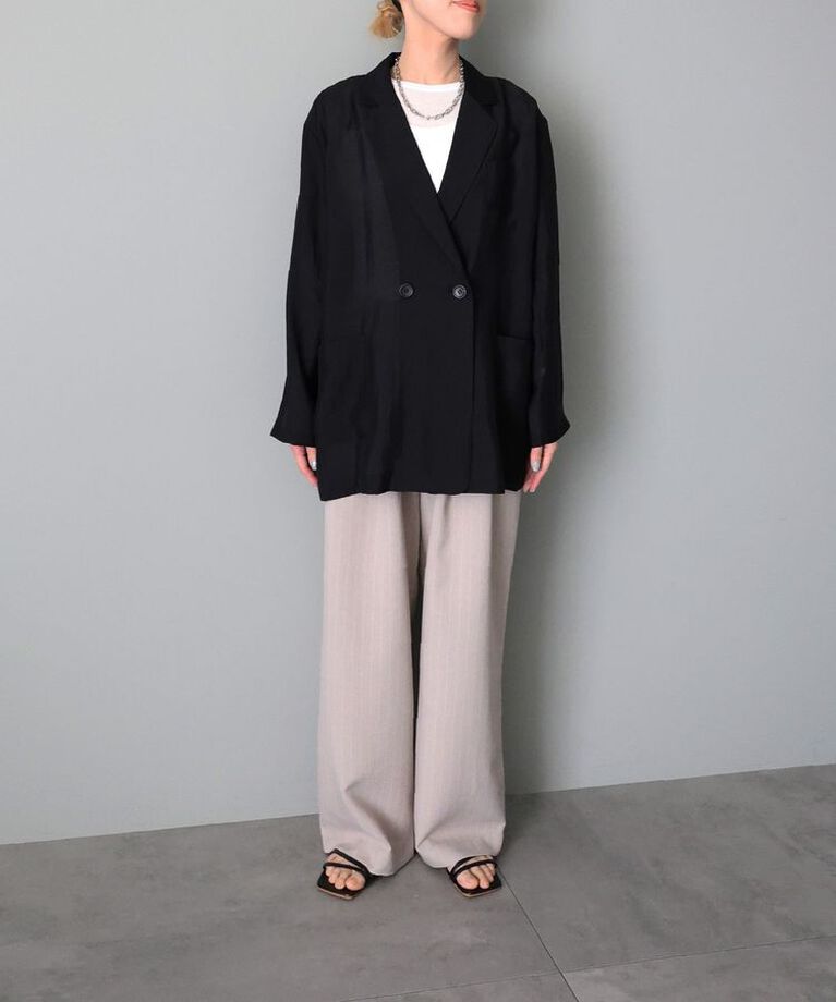 GARAGE OF GOOD CLOTHING「【日本製】ストライプイージータックパンツ」|その他|Light beige