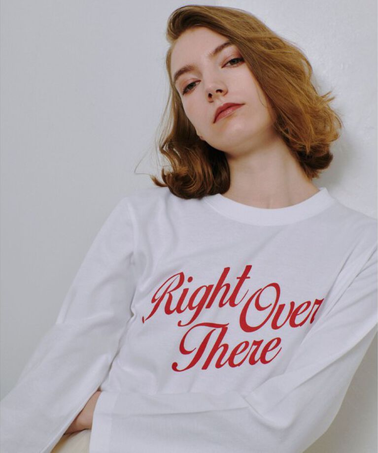 allureville「カリグラフィーロゴロンTEE」|Tシャツ・カットソー|レッド