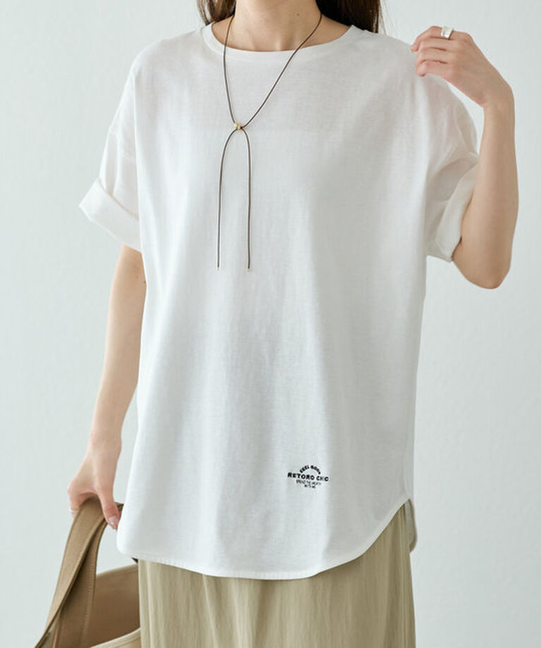  「【汗シミ防止】ワンポイントロゴTシャツ」|プルオーバー|