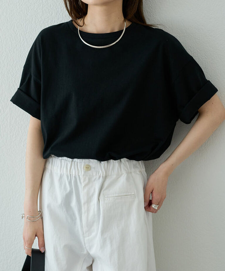  「【汗シミ防止】ワンポイントロゴTシャツ」|プルオーバー|