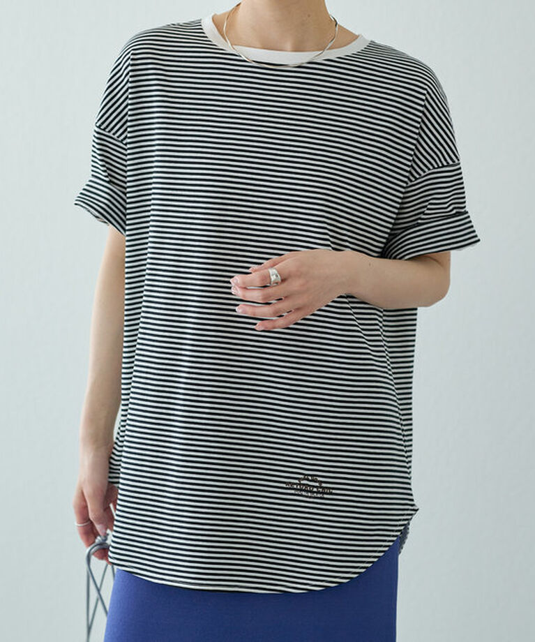  「【汗シミ防止】ワンポイントロゴTシャツ」|プルオーバー|