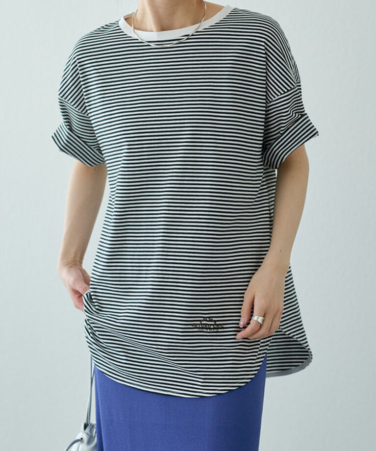  「【汗シミ防止】ワンポイントロゴTシャツ」|プルオーバー|