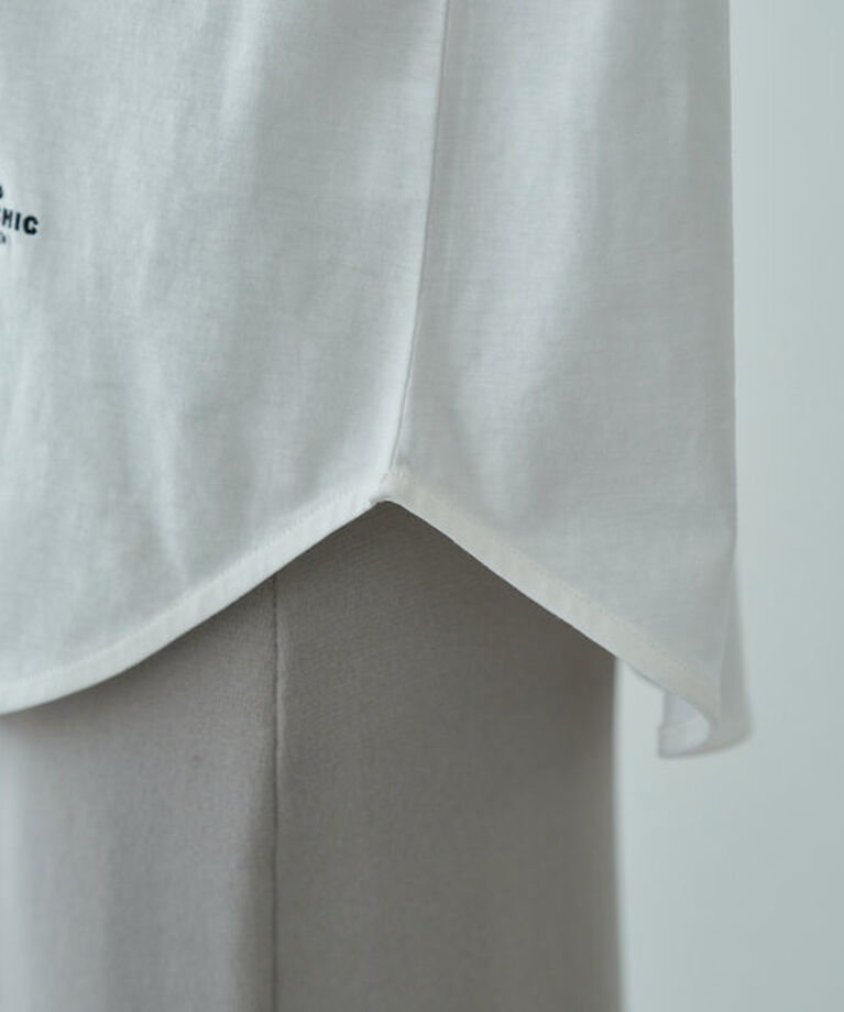  「【汗シミ防止】ワンポイントロゴフレンチスリーブTシャツ」|プルオーバー|