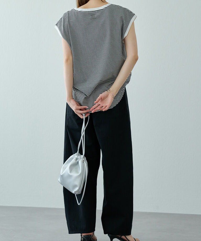  「【汗シミ防止】ワンポイントロゴフレンチスリーブTシャツ」|プルオーバー|