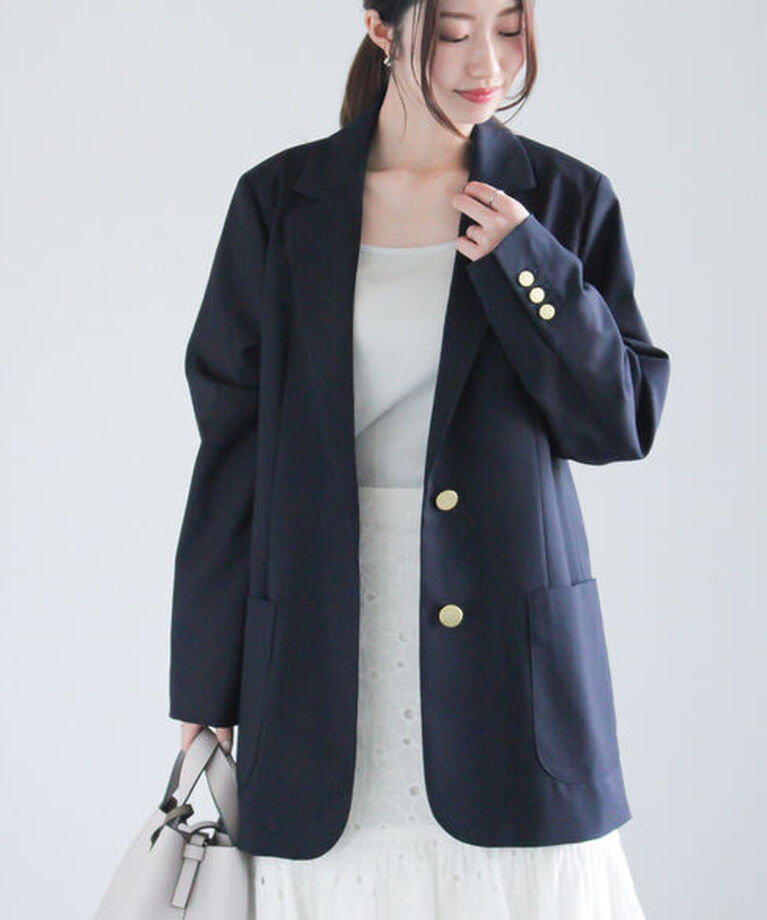 Te chichi「シングルブレストテーラードジャケット（セットアップ可）《2025spring catalog item》」|その他|ネイビー