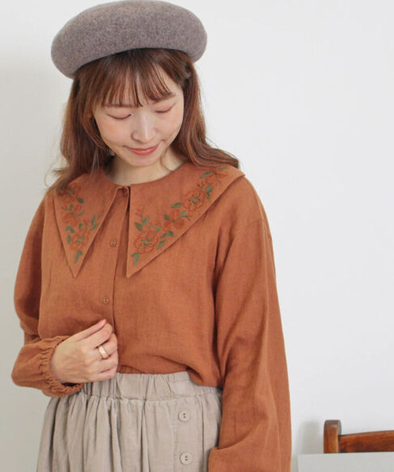 Samansa Mos2「【マカベアリス×Samansa Mos2】花柄刺繍ブラウス」|シャツ・ブラウス|