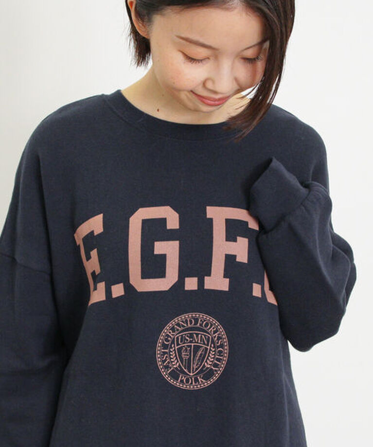 Samansa Mos2「飛び裏毛ロゴプリントゆるスウェット」|Tシャツ・カットソー|
