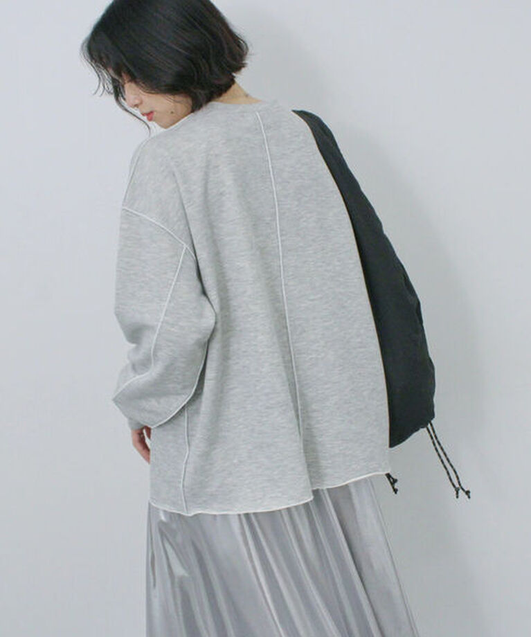 Samansa Mos2 blue「◎配色メロウ裏毛プルオーバー」|Tシャツ・カットソー|