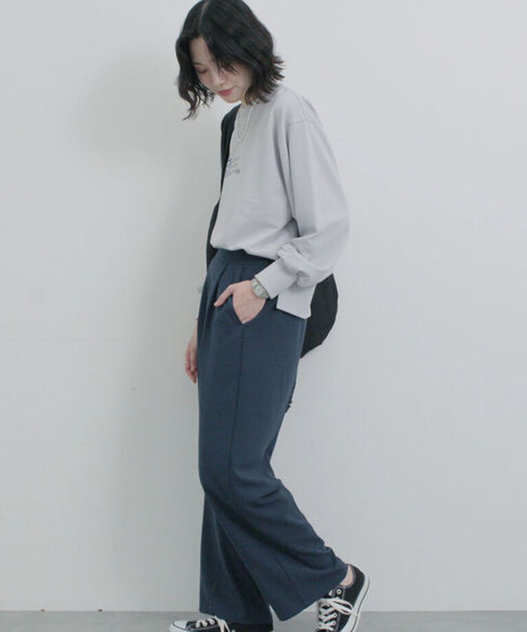 Samansa Mos2 blue「タックストレートパンツ」|その他|