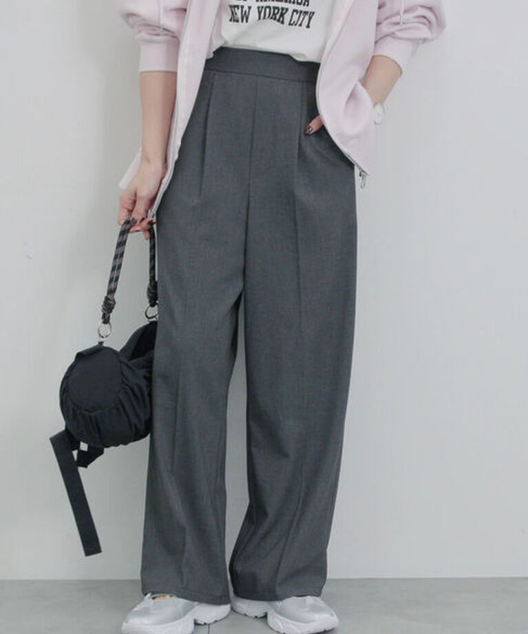 Samansa Mos2 blue「タックストレートパンツ」|その他|