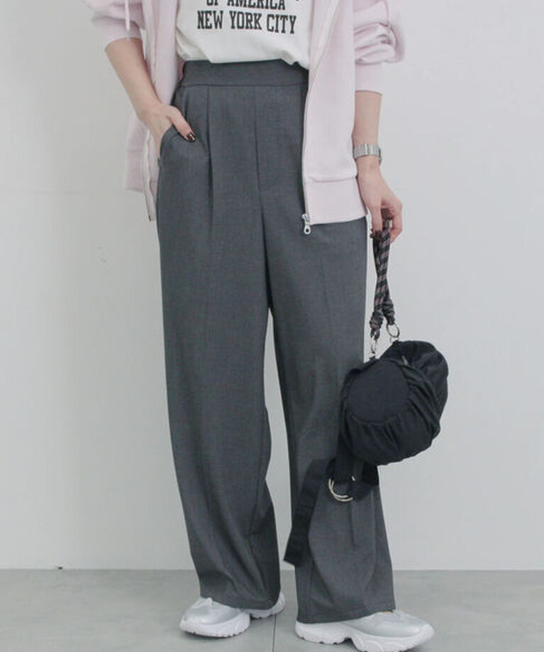 Samansa Mos2 blue「タックストレートパンツ」|その他|