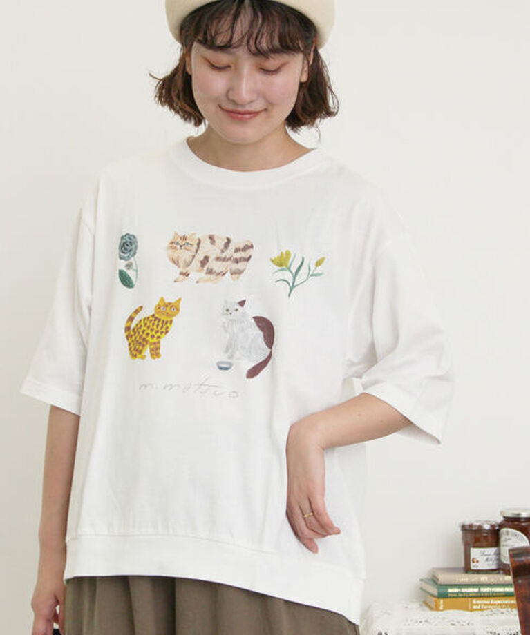 Samansa Mos2「【miyuki matsuo×Samansa Mos2】タックTシャツ」|Tシャツ・カットソー|