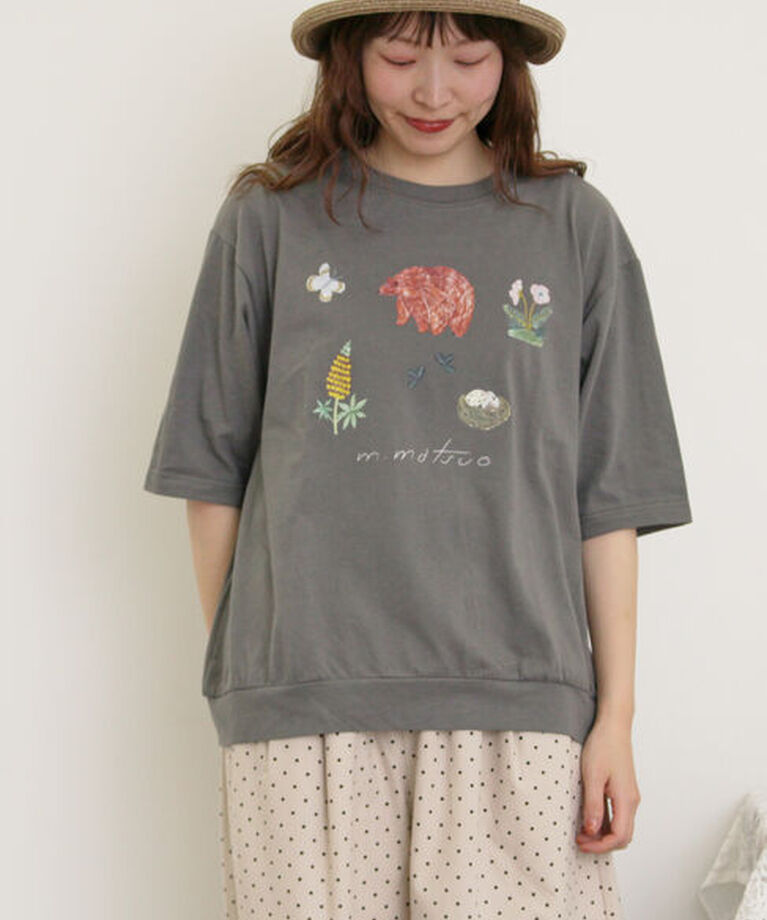 Samansa Mos2「【miyuki matsuo×Samansa Mos2】タックTシャツ」|Tシャツ・カットソー|