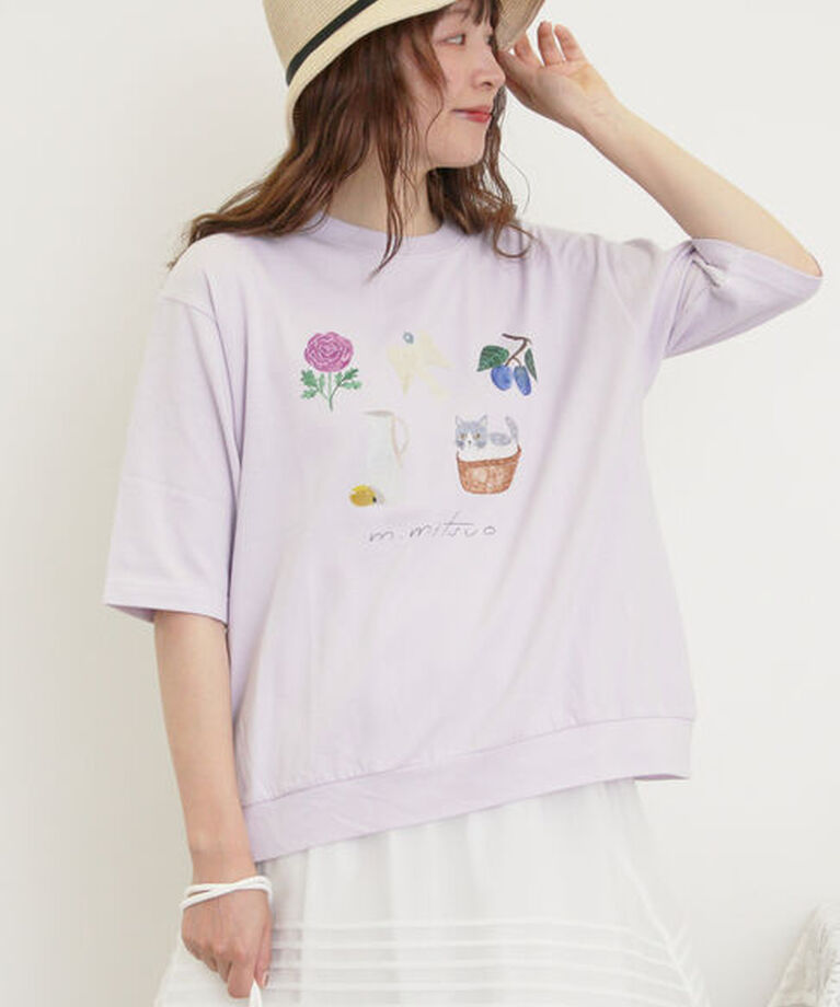Samansa Mos2「【miyuki matsuo×Samansa Mos2】タックTシャツ」|Tシャツ・カットソー|