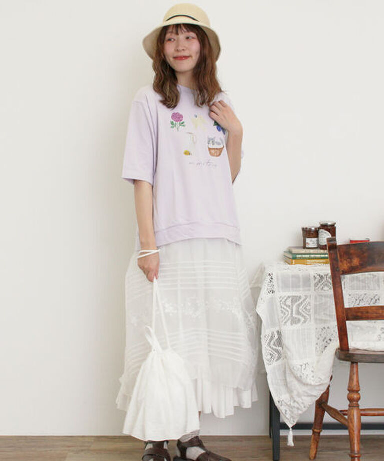 Samansa Mos2「【miyuki matsuo×Samansa Mos2】タックTシャツ」|Tシャツ・カットソー|