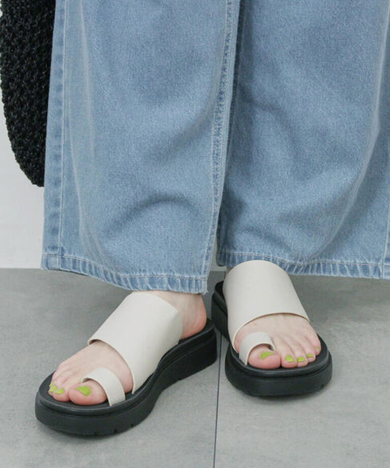 Samansa Mos2 blue「【ふっくらクッション】厚底トングサンダル」|ビジネス・ドレスシューズ|