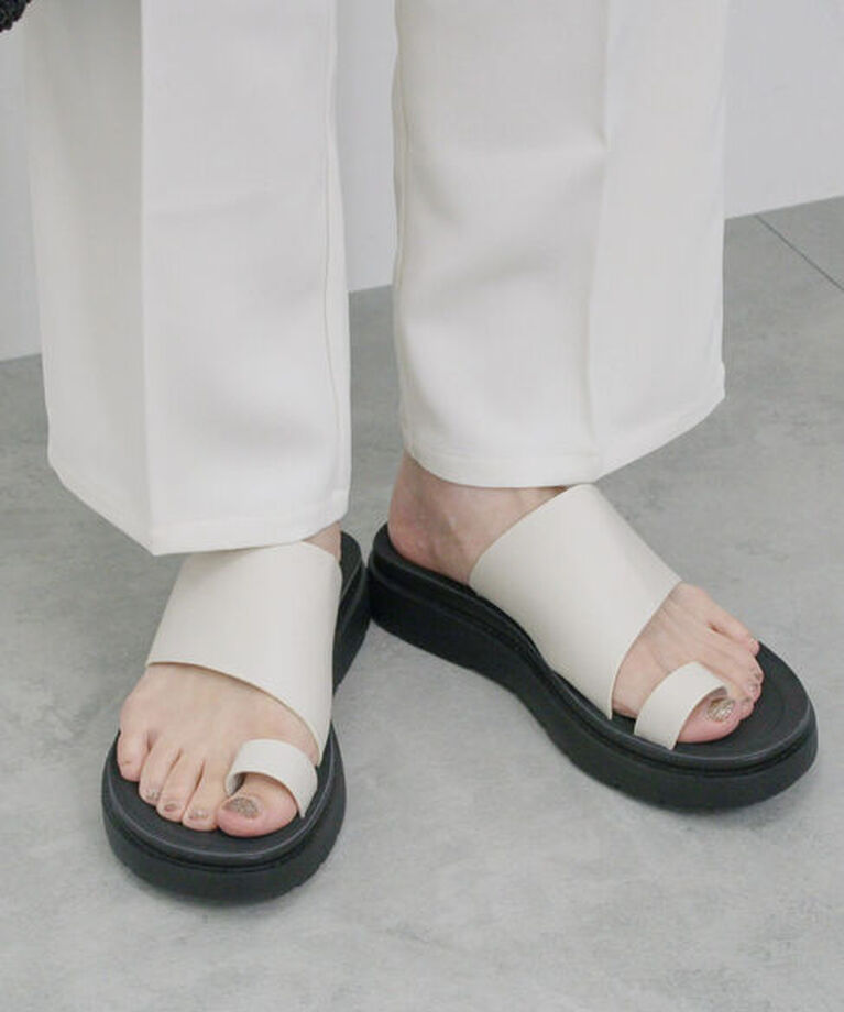 Samansa Mos2 blue「【ふっくらクッション】厚底トングサンダル」|ビジネス・ドレスシューズ|