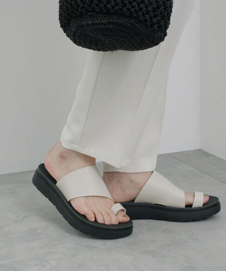 Samansa Mos2 blue「【ふっくらクッション】厚底トングサンダル」|ビジネス・ドレスシューズ|