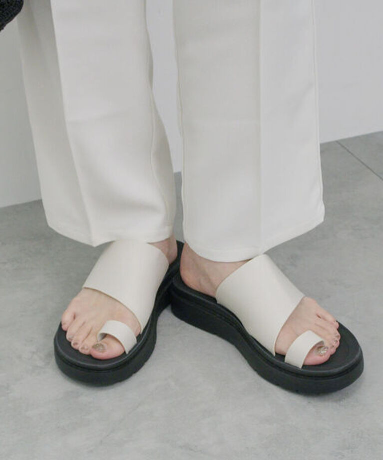 Samansa Mos2 blue「【ふっくらクッション】厚底トングサンダル」|ビジネス・ドレスシューズ|
