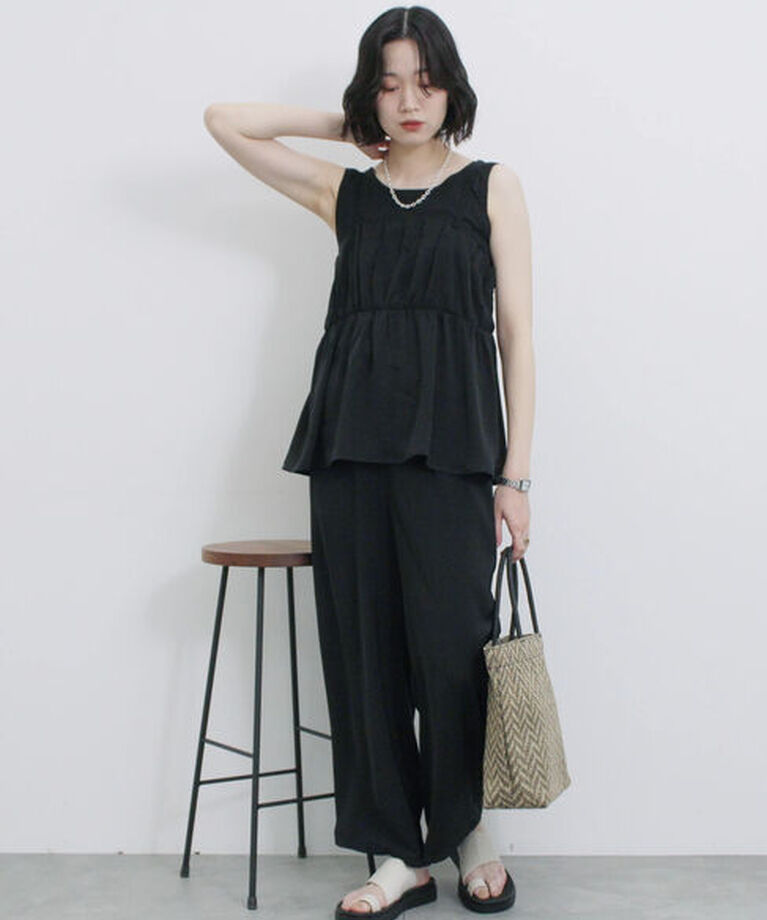Samansa Mos2 blue「【接触冷感】イージーパンツ」|その他|