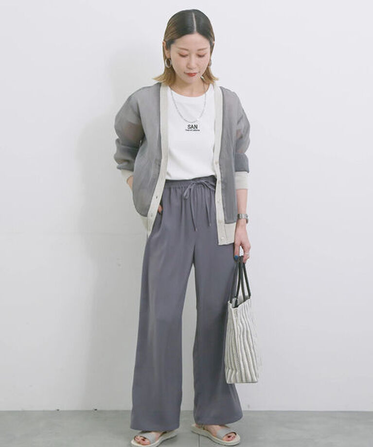 Samansa Mos2 blue「【接触冷感】イージーパンツ」|その他|