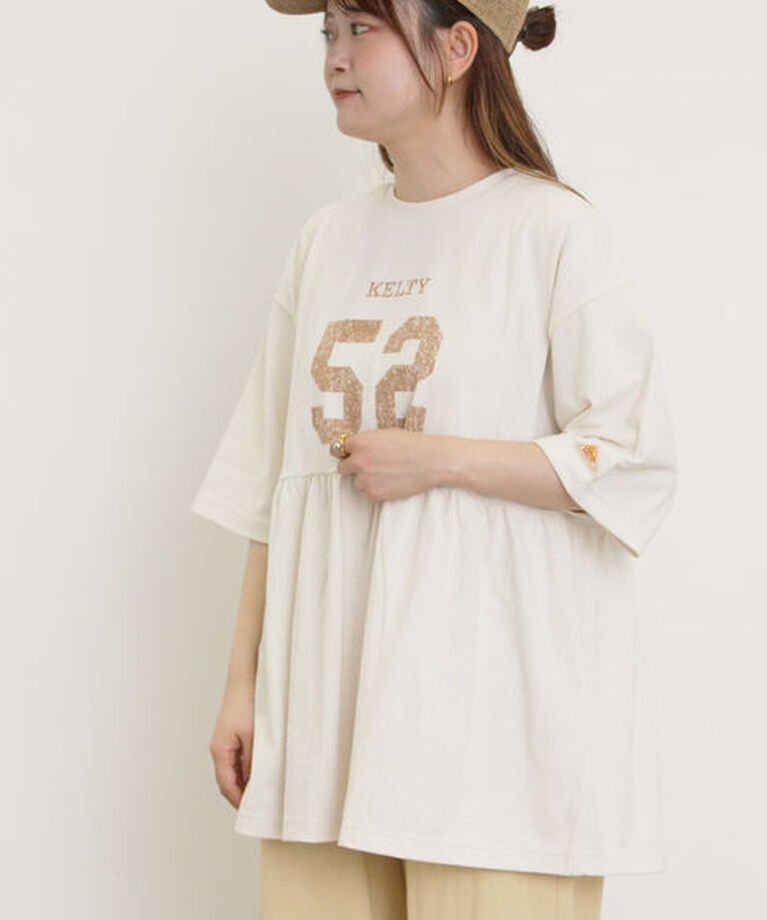 Samansa Mos2「【KELTY×Samansa Mo2】ギャザーチュニックTシャツ」|Tシャツ・カットソー|