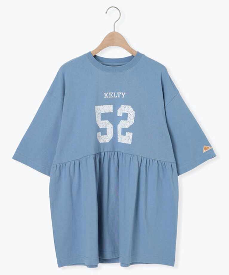 Samansa Mos2「【KELTY×Samansa Mo2】ギャザーチュニックTシャツ」|Tシャツ・カットソー|サックスブルー