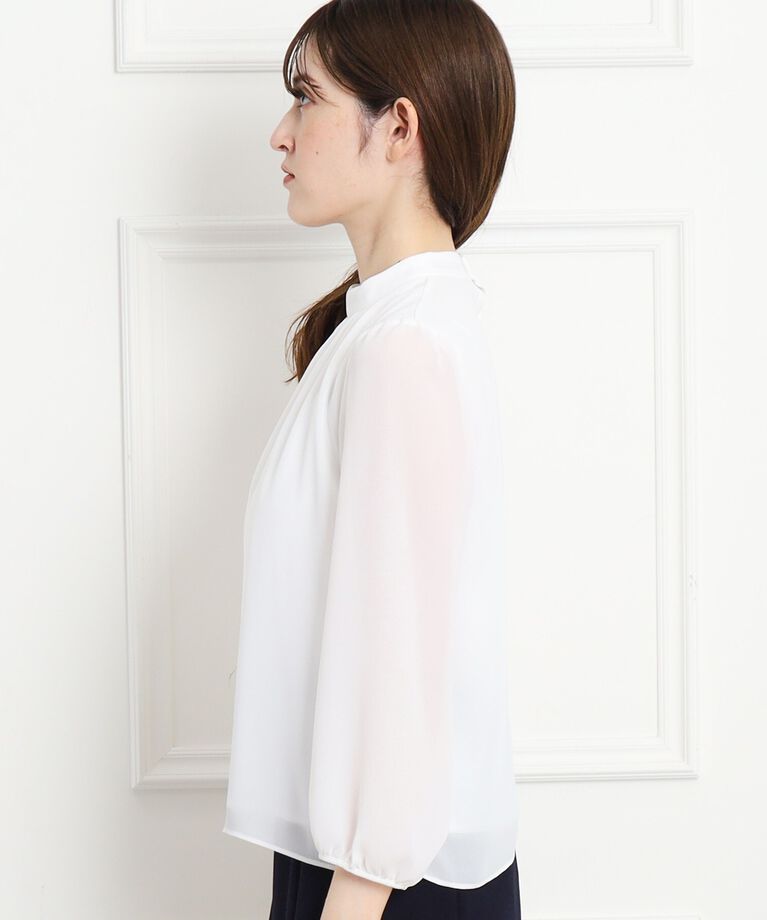 COUP DE CHANCE「【洗える／日本製／セレモニー／オフィス／ジャケットイン／一枚着】上品で華やか、ジョーゼットブラウス」|シャツ・ブラウス|