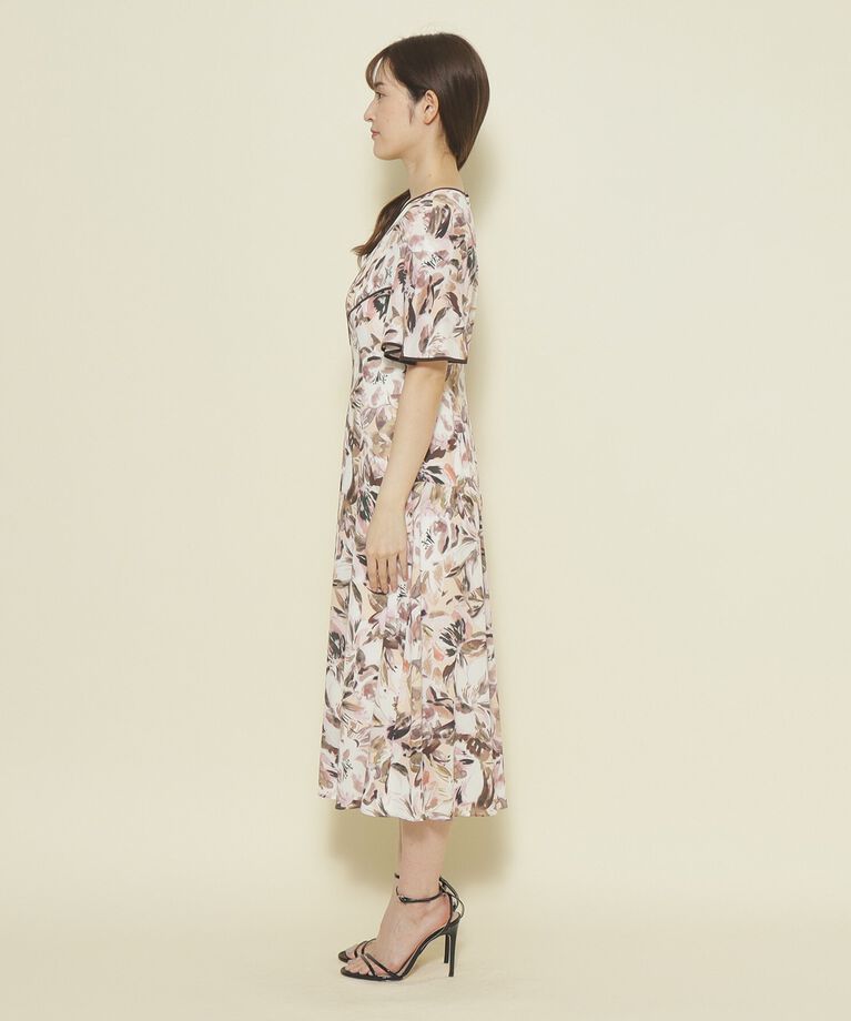 COUP DE CHANCE「【洗える／日本製／リゾート風プリント】女性らしいシルエットが美しい、フレアラインのワンピース」|ワンピース|