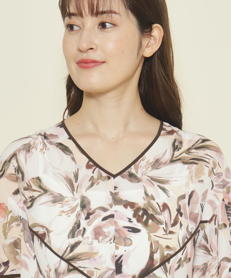 COUP DE CHANCE「【洗える／日本製／リゾート風プリント】女性らしいシルエットが美しい、フレアラインのワンピース」|ワンピース|