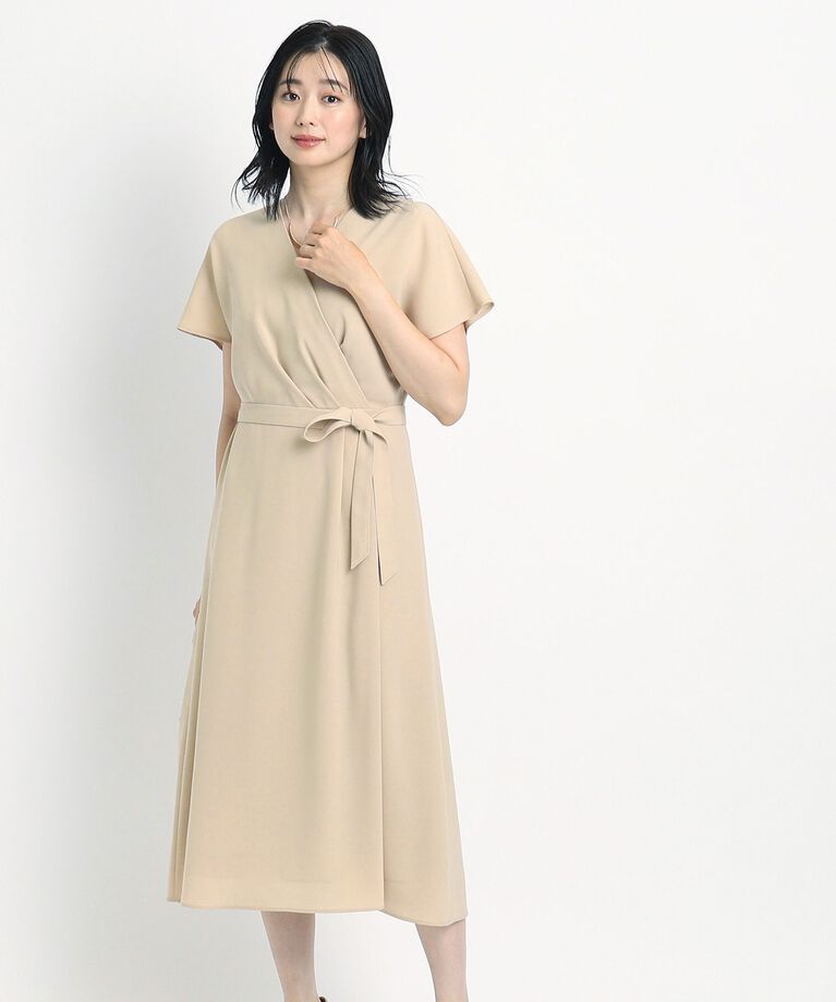 COUP DE CHANCE「【洗える／日本製／清涼感】夏におすすめ！女性らしいカシュクール風デザインワンピース」|ワンピース|ｸﾞﾚｰｼﾞｭ(050)