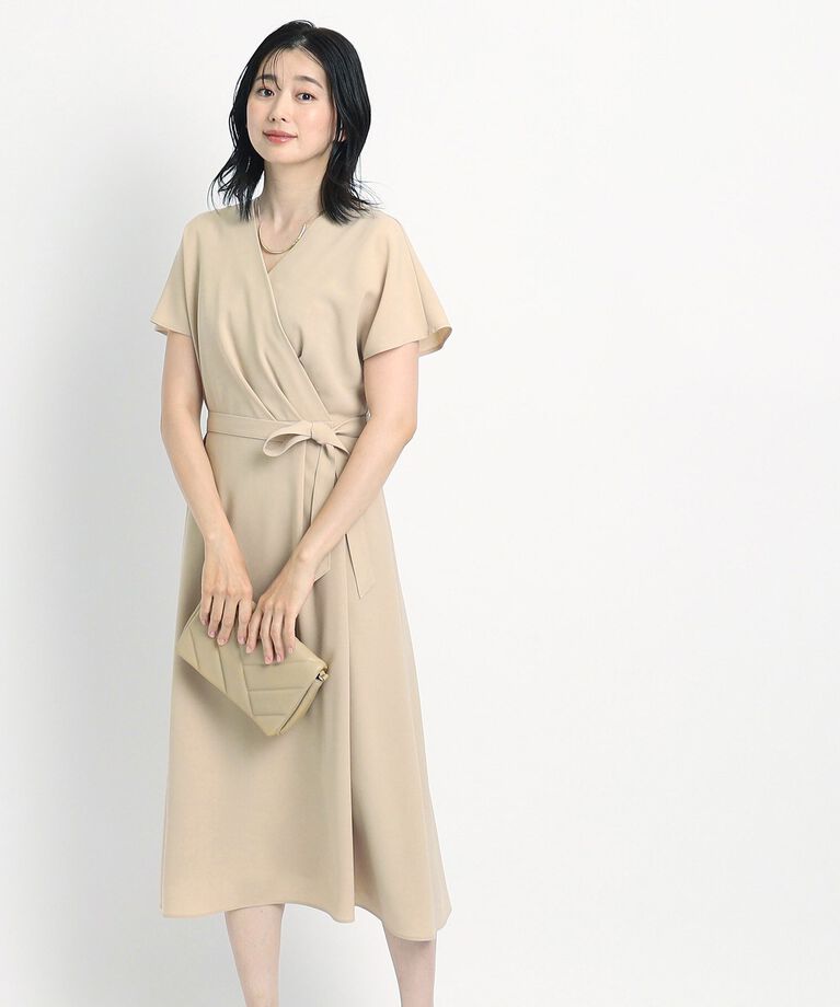 COUP DE CHANCE「【洗える／日本製／清涼感】夏におすすめ！女性らしいカシュクール風デザインワンピース」|ワンピース|