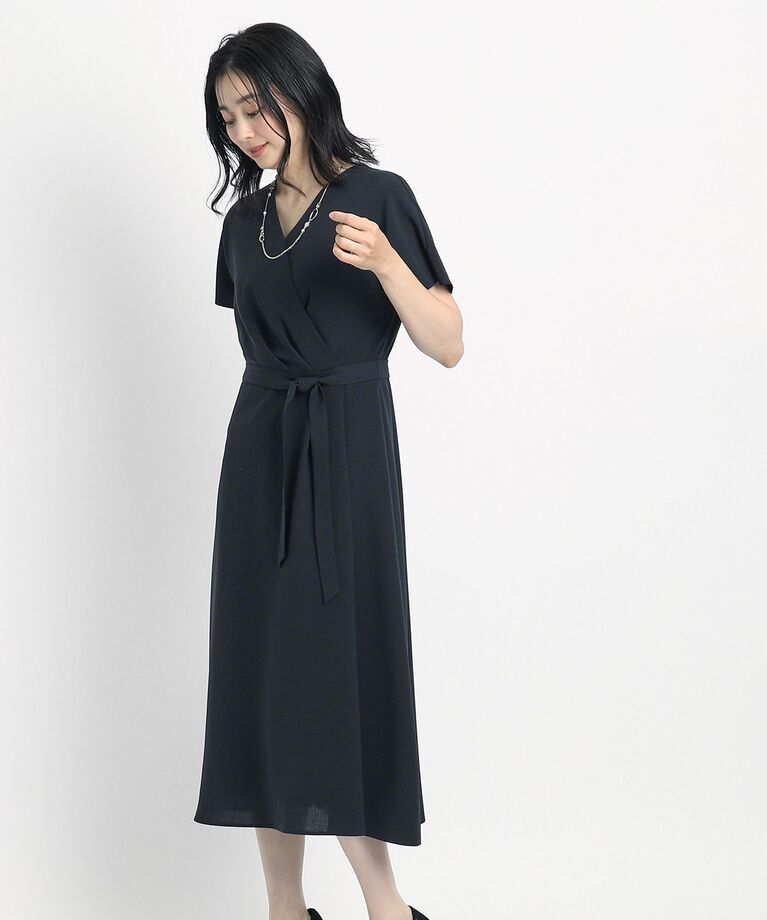 COUP DE CHANCE「【洗える／日本製／清涼感】夏におすすめ！女性らしいカシュクール風デザインワンピース」|ワンピース|ﾈｲﾋﾞｰ(094)
