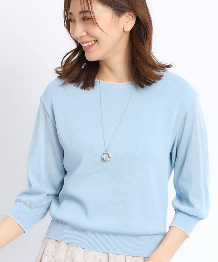 Reflect「【SALE／人気ニット！WEB限定カラーあり／洗える】バックボタンディティールニット」|ニット・セーター|ﾌﾞﾙｰ(092)