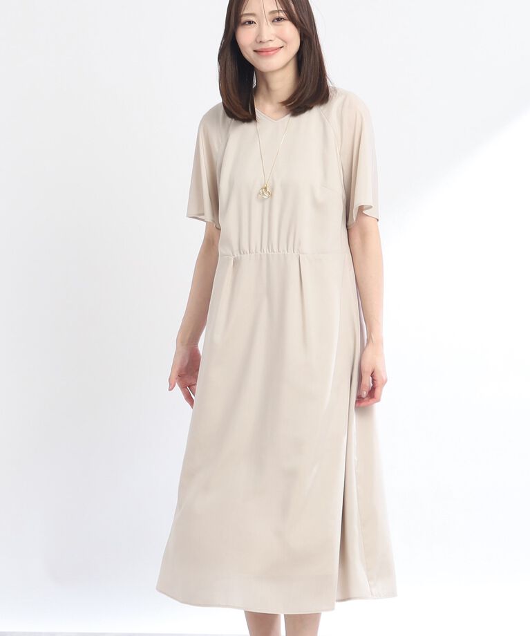 Reflect「【SALE／マシンウォッシュ可】涼しげラグランスリーブワンピース」|ワンピース|