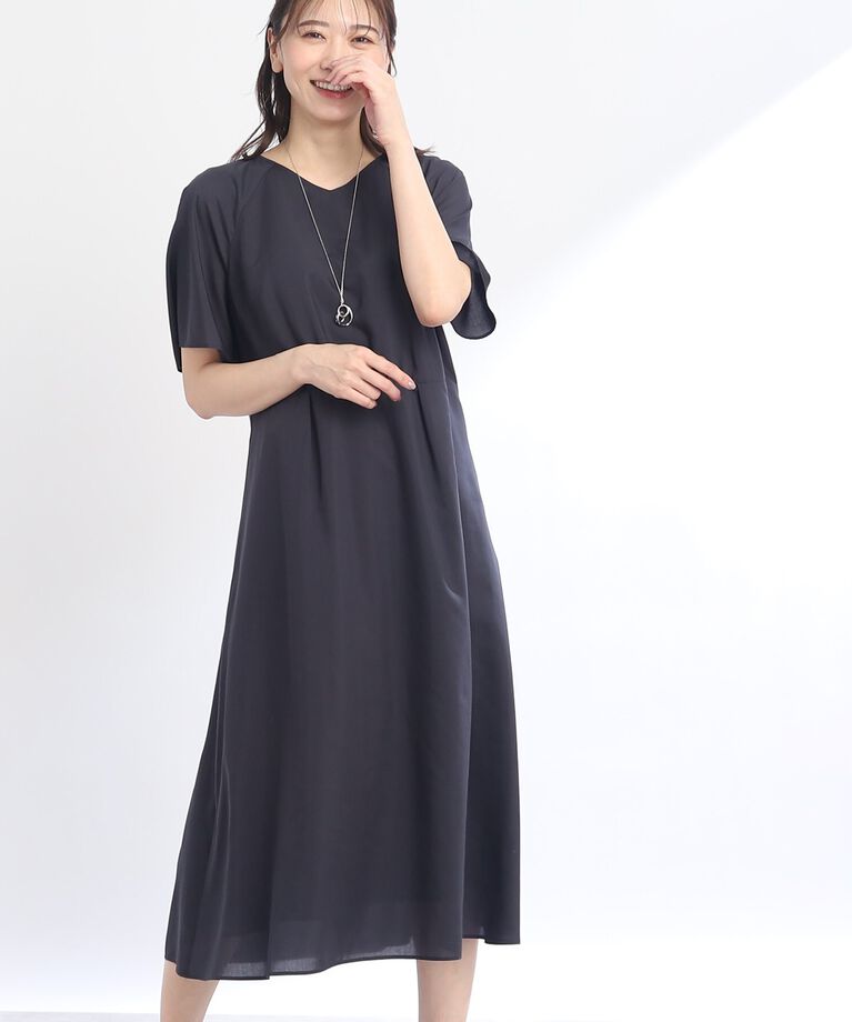 Reflect「【SALE／マシンウォッシュ可】涼しげラグランスリーブワンピース」|ワンピース|