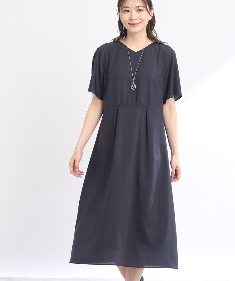 Reflect「【SALE／マシンウォッシュ可】涼しげラグランスリーブワンピース」|ワンピース|ﾈｲﾋﾞｰ(094)